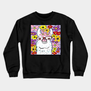 Llama in the Flowers Crewneck Sweatshirt